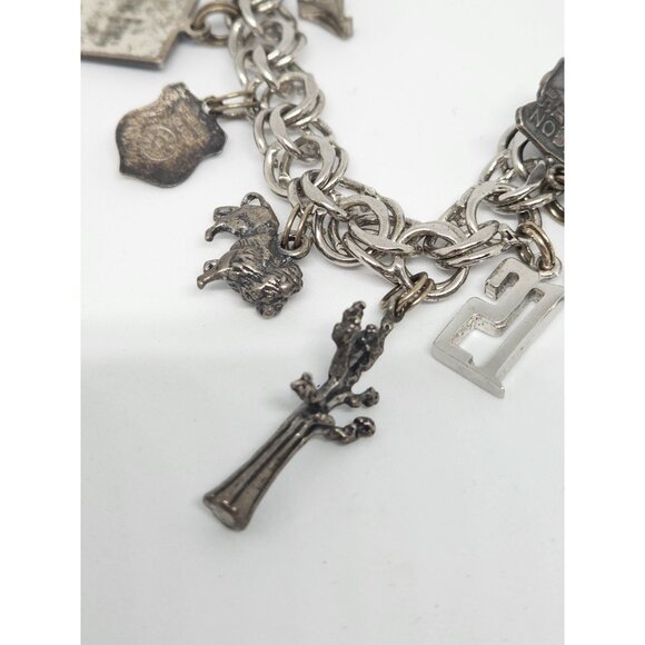 Sterling Silver 15 Charm Bracelet Disney Bambi Tinkerbell California San Fran - Picture 6 of 10